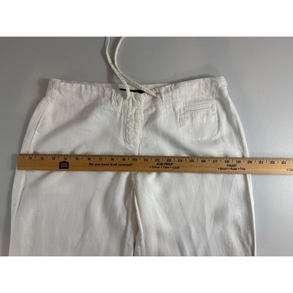 Express Women's White Linen Blend Wide Leg Pants Size 9 / 10 - Picture 8 of 12